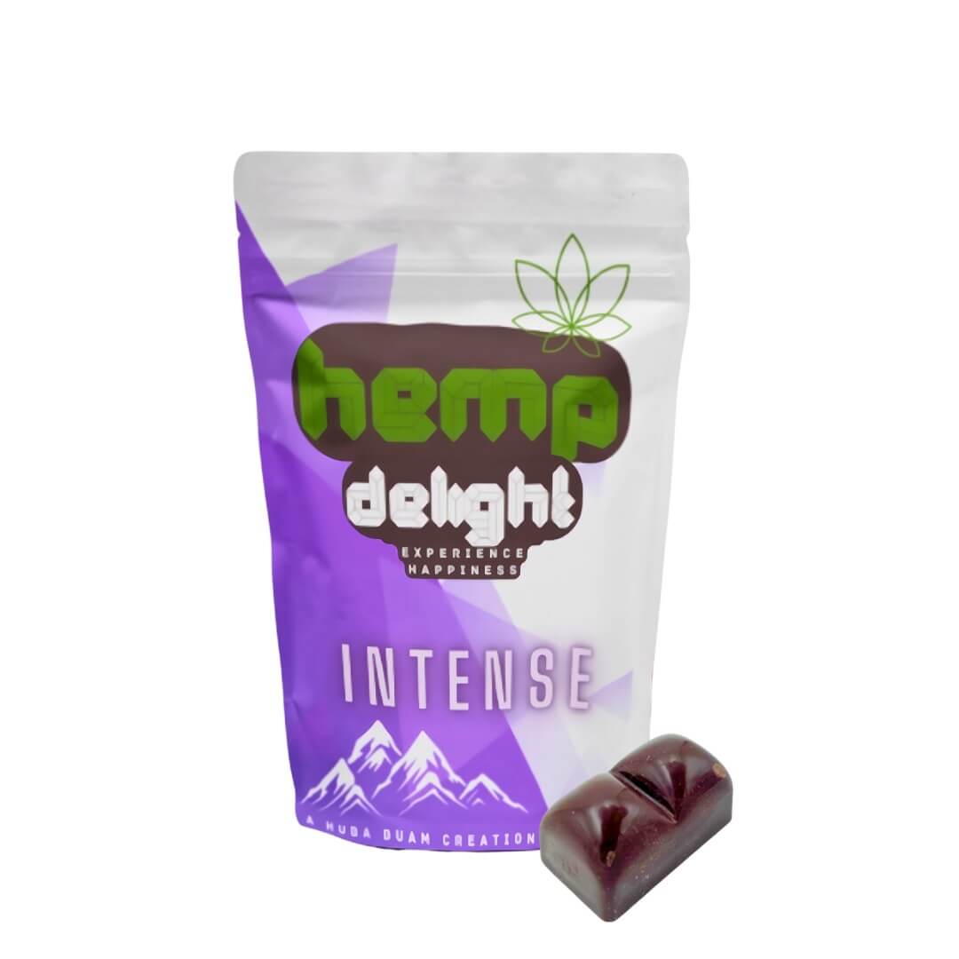 Hemp Delight Intense THC Schokolade Verpackung - Cannabis-Schokolade, Erfahrung und Glückseligkeit