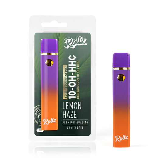 Rollz 95% 10-OH-HHC Lemon Haze Einweg Vape Pen Verpackung - Premium Qualität, 1 ml, laborgetestet