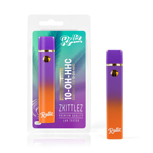 Rollz 10-OH-HHC Zkittlez Einweg Vape Pen 95% Verpackung - Premium Qualität, 1 ml, laborgetestet